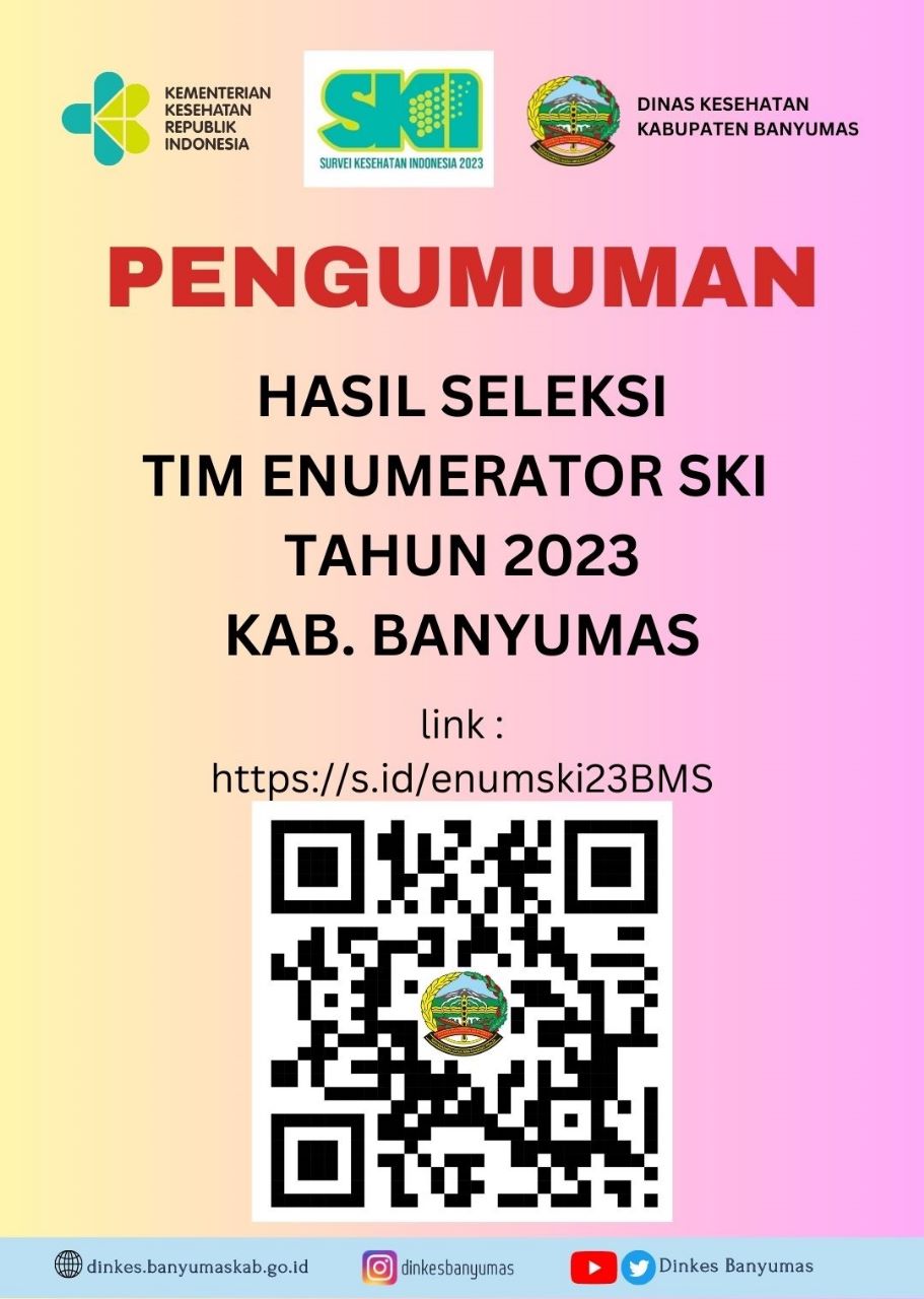 Pengumuman Hasil Seleksi Tim Enumerator SKI Tahun 2023 Kab. Banyumas