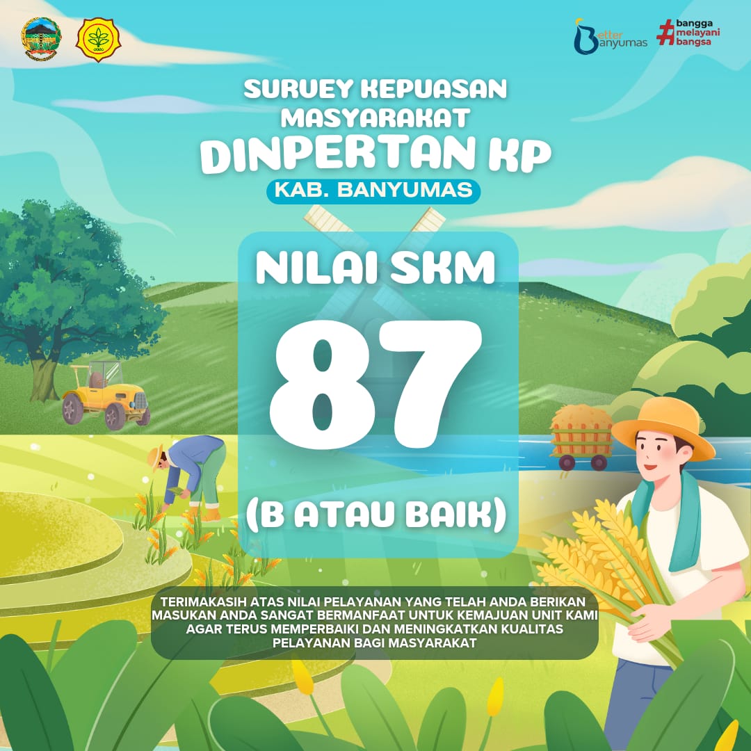 Nilai Survey Kepuasan Masyarakat Dinas Pertanian dan Ketahanan Pangan Kabupaten Banyumas