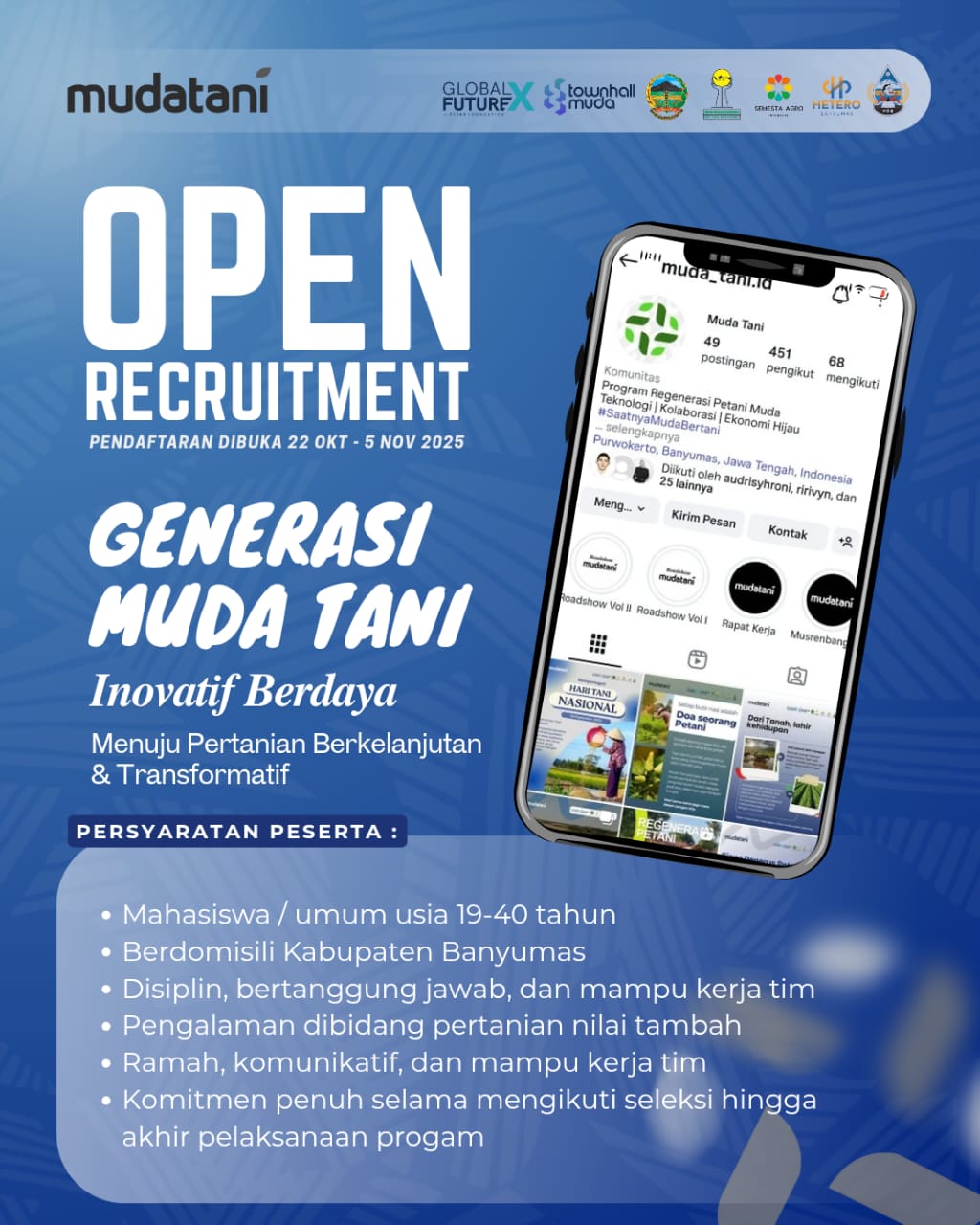 Open Recruitment Program Inkubasi "MUDA TANI"