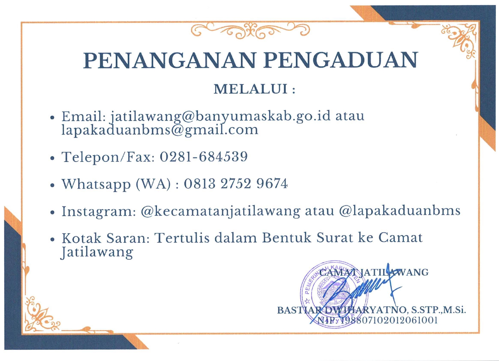 kontak pengaduan