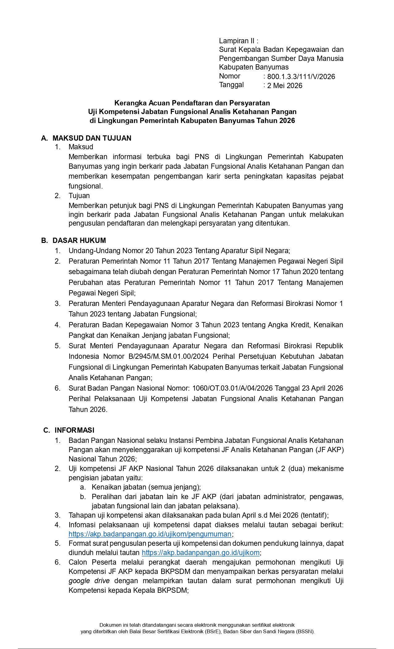 Pengumuman Pendaftaran Uji Kompetensi Jabfung Analis Ketahanan Pangan Tahun 2026_4