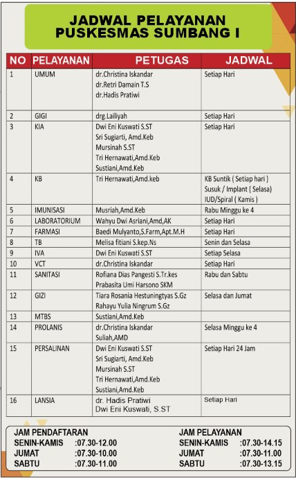 Jadwal Pelayanan