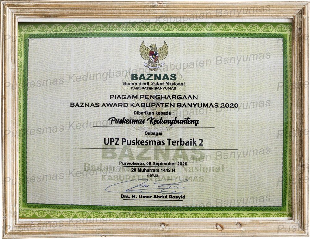 UPZ TERBAIK 2 BAZNAS AWARD KABUPATEN BANYUMAS 2020