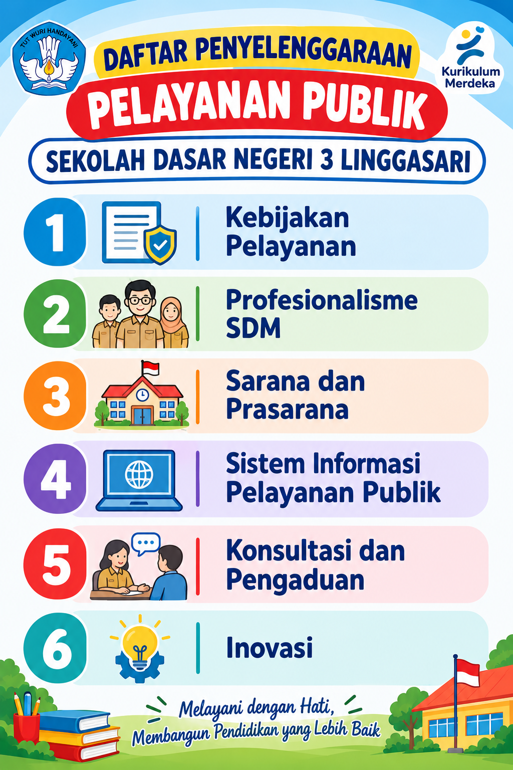 STANDAR PELAYANAN PUBLIK SEKOLAH DASAR NEGERI 3 LINGGASARI