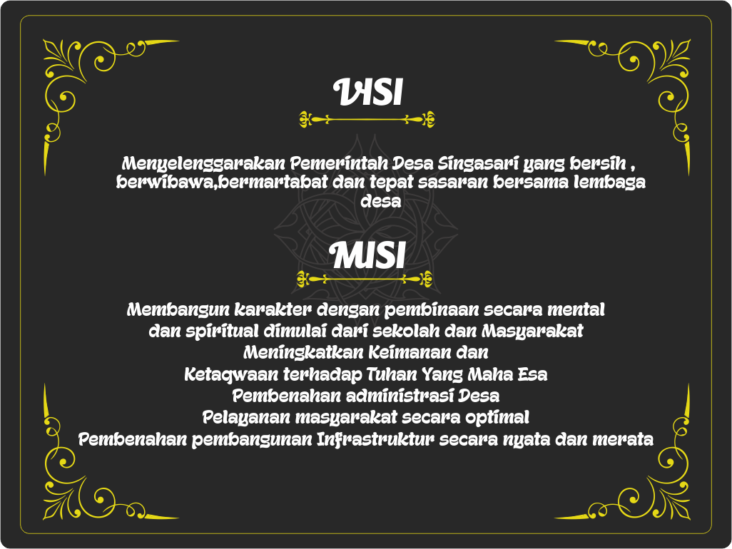 visi misi desa Singasari