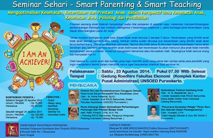 SEMINAR SEHARI - SMART PARENTING & SMART TEACHING