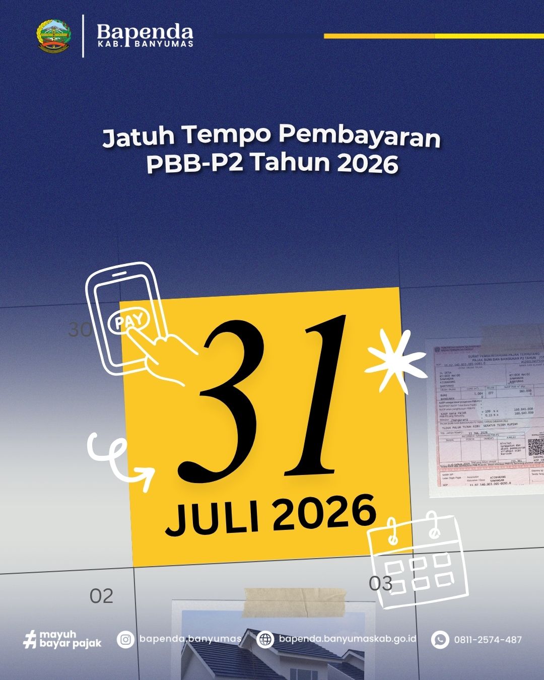 📢 JATUH TEMPO PEMBAYARAN PBB-P2 TAHUN 2026