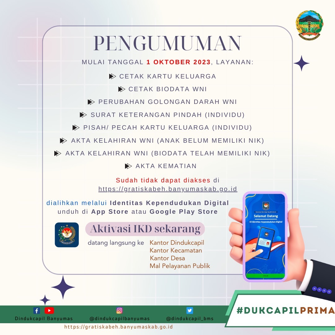 Pelayanan KTP melalui Link "gratiskabeh.banyumaskab.go.id" berakhir?