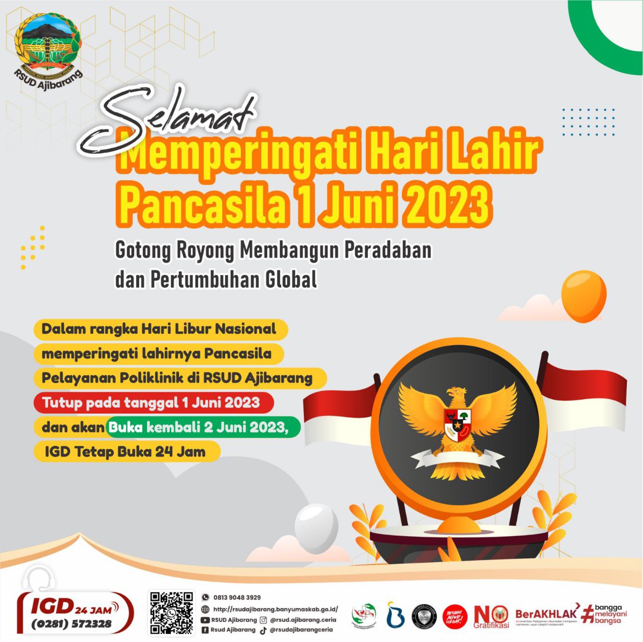 SELAMAT MEMPERINGATI HARI LAHIR PANCASILA 1 JUNI 2023