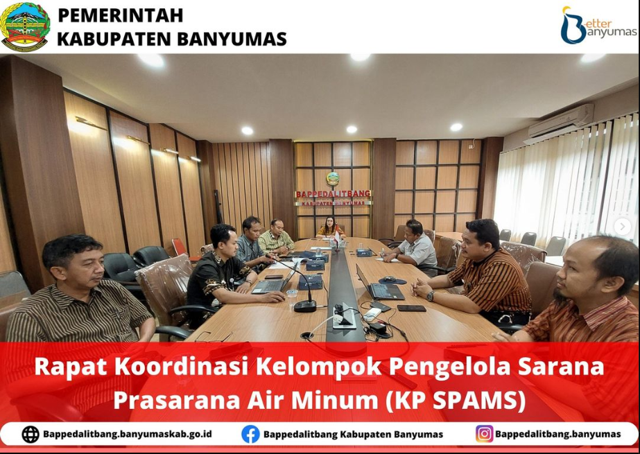 Rapat Koordinasi terkait Pembiayaan KP SPAMS (Kelompok Pengelola Sarana Prasarana Air Minum) melalui kredit mikro Kemitraan dengan BPR Purwokerto.