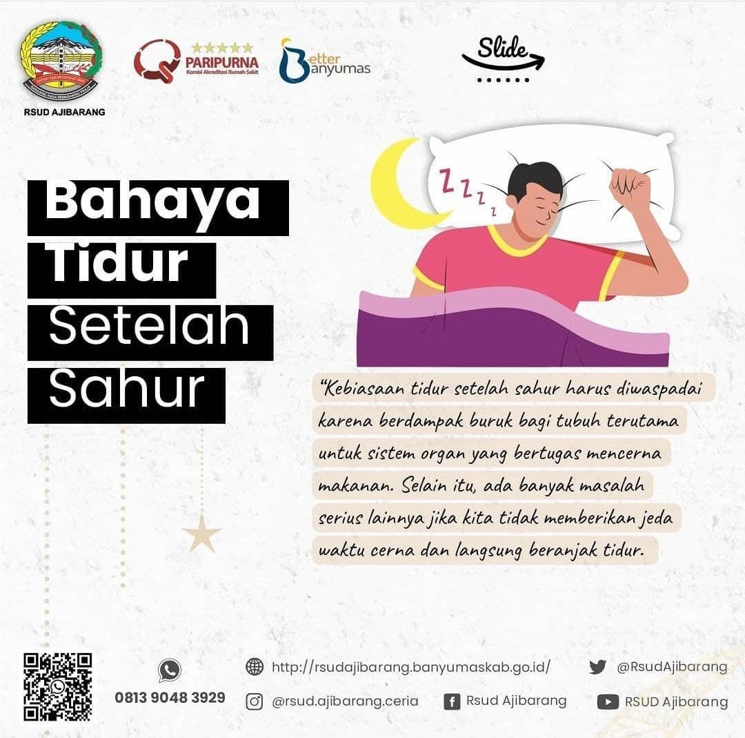 BAHAYA TIDUR SETELAH SAHUR