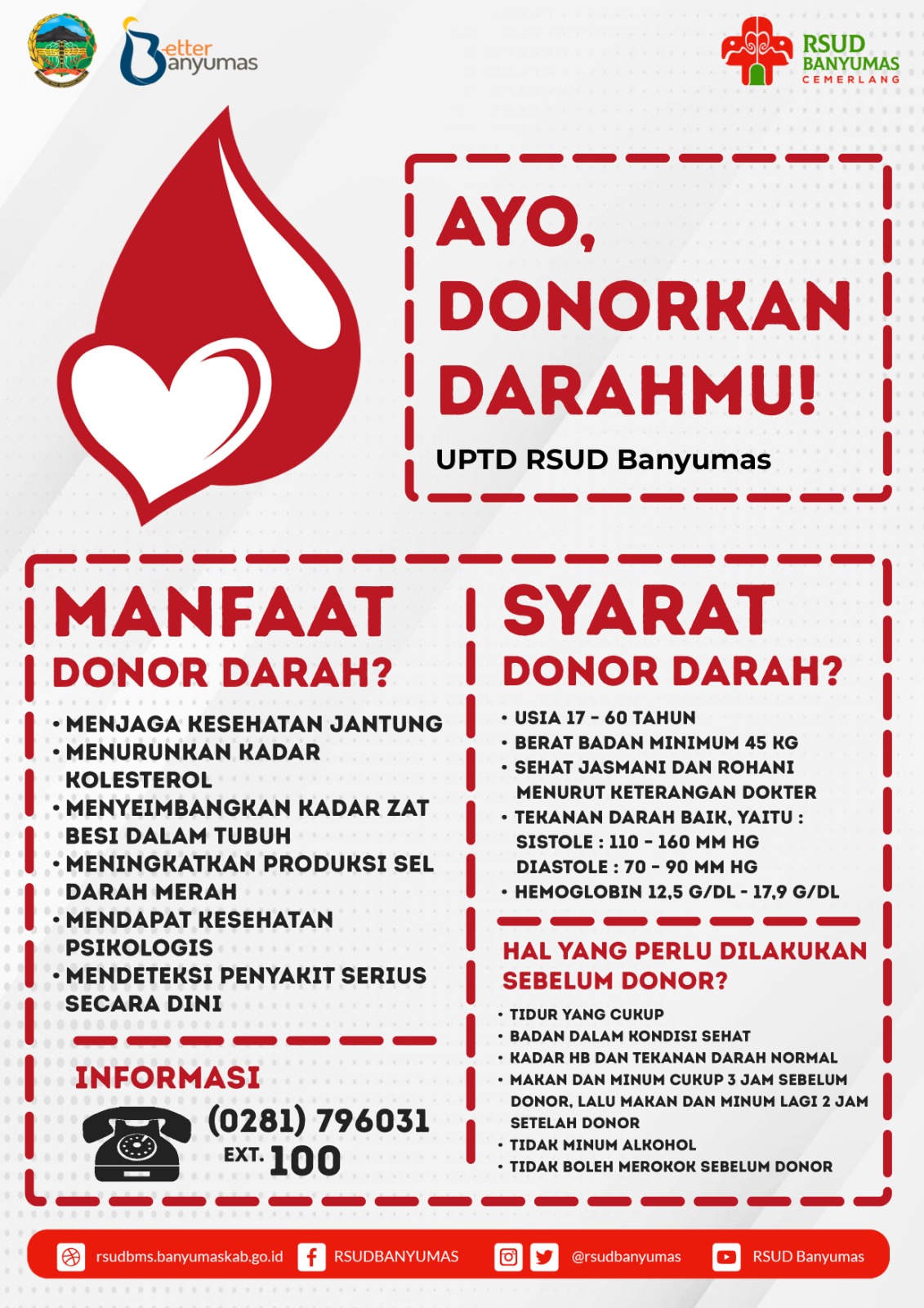 Ayo Donor Darah di UTDRS RSUD Banyumas