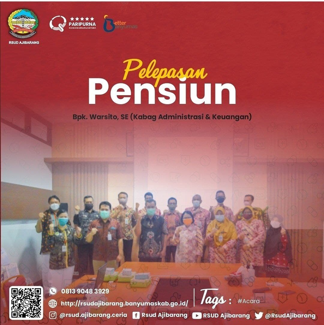 PELEPASAN PENSIUN BAPAK WARSITO, SE (KABAG ADMINISTRASI DAN KEUANGAN)