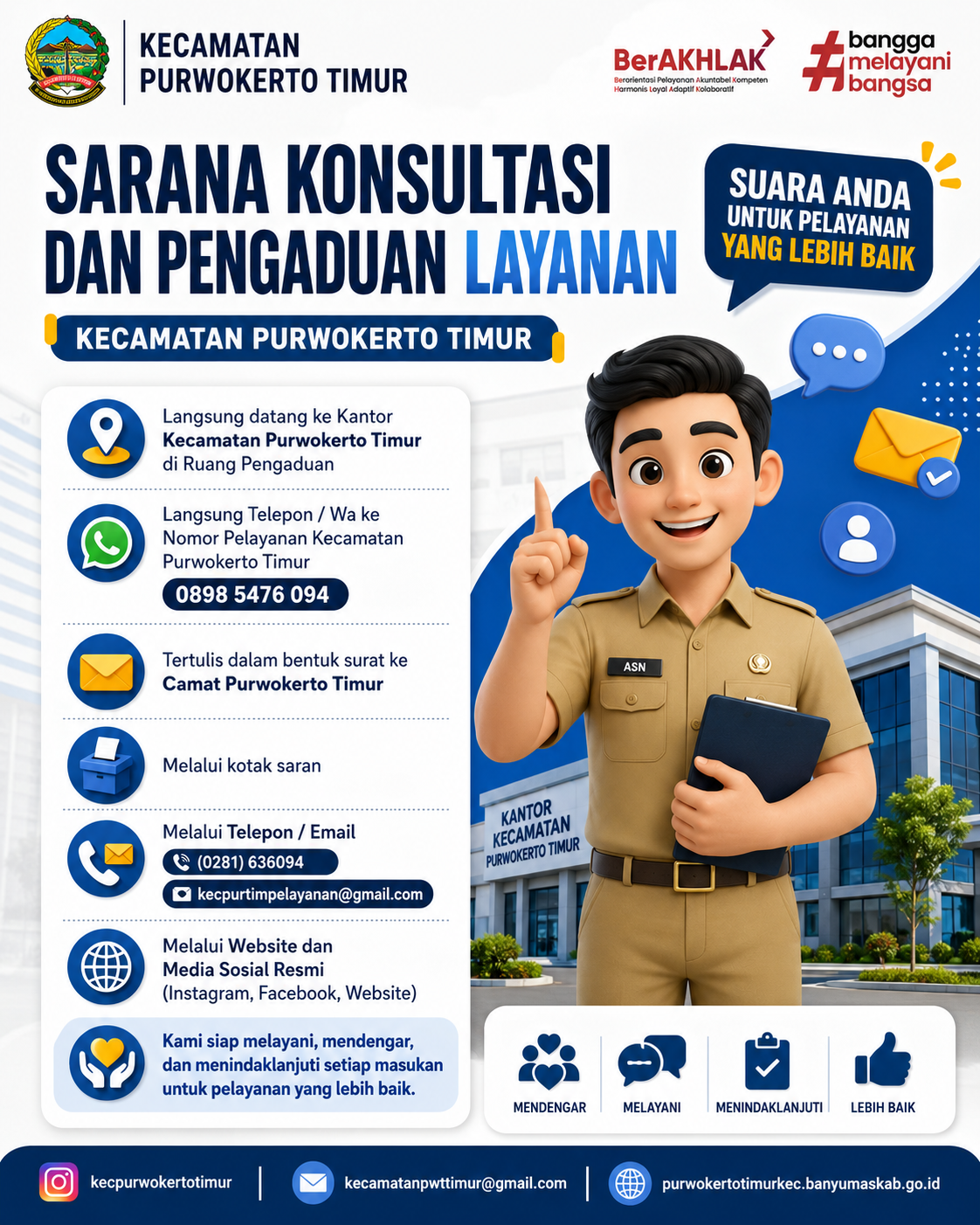 📢 SARANA KONSULTASI DAN PENGADUAN LAYANAN KECAMATAN PURWOKERTO TIMUR