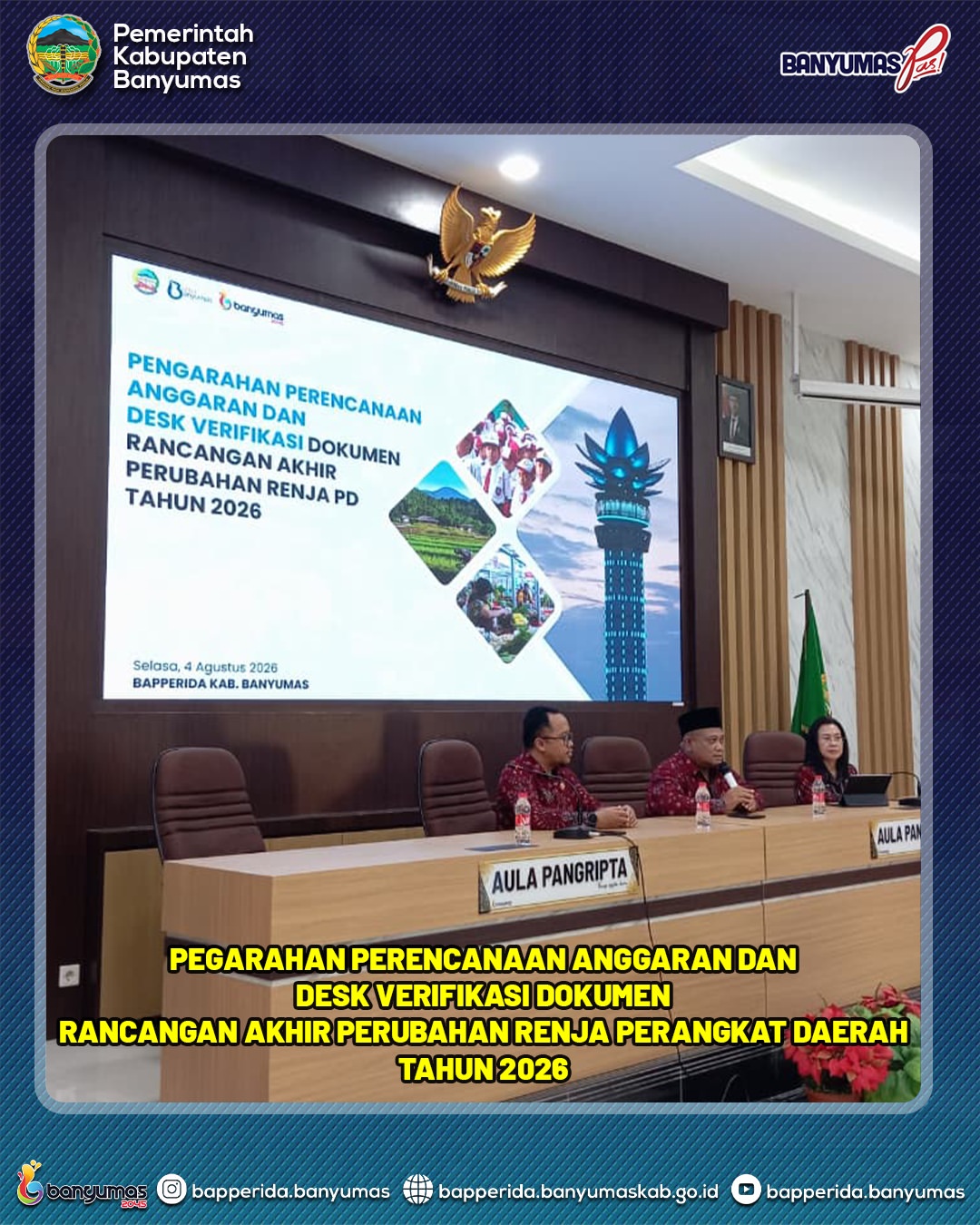 PENGARAHAN PERENCANAAN ANGGARAN DAN DESK VERIFIKASI DOKUMEN RANCANGAN AKHIR PERUBAHAN RENJA PD TAHUN 2026