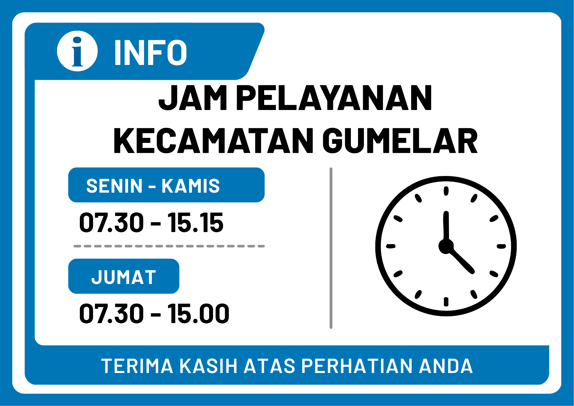 Info Jam Pelayanan Kecamatan Gumelar