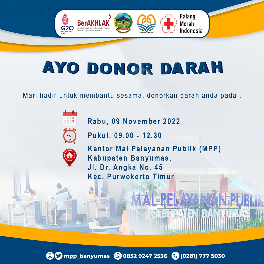 Donor Darah di Mal Pelayanan Publik (MPP) Kabupaten Banyumas