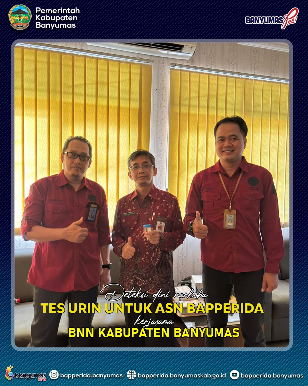 DETEKSI DINI NARKOBA TES URIN UNTUK ASN BAPPERIDA KERJASAMA BNN KABUPATEN BANYUMAS 
