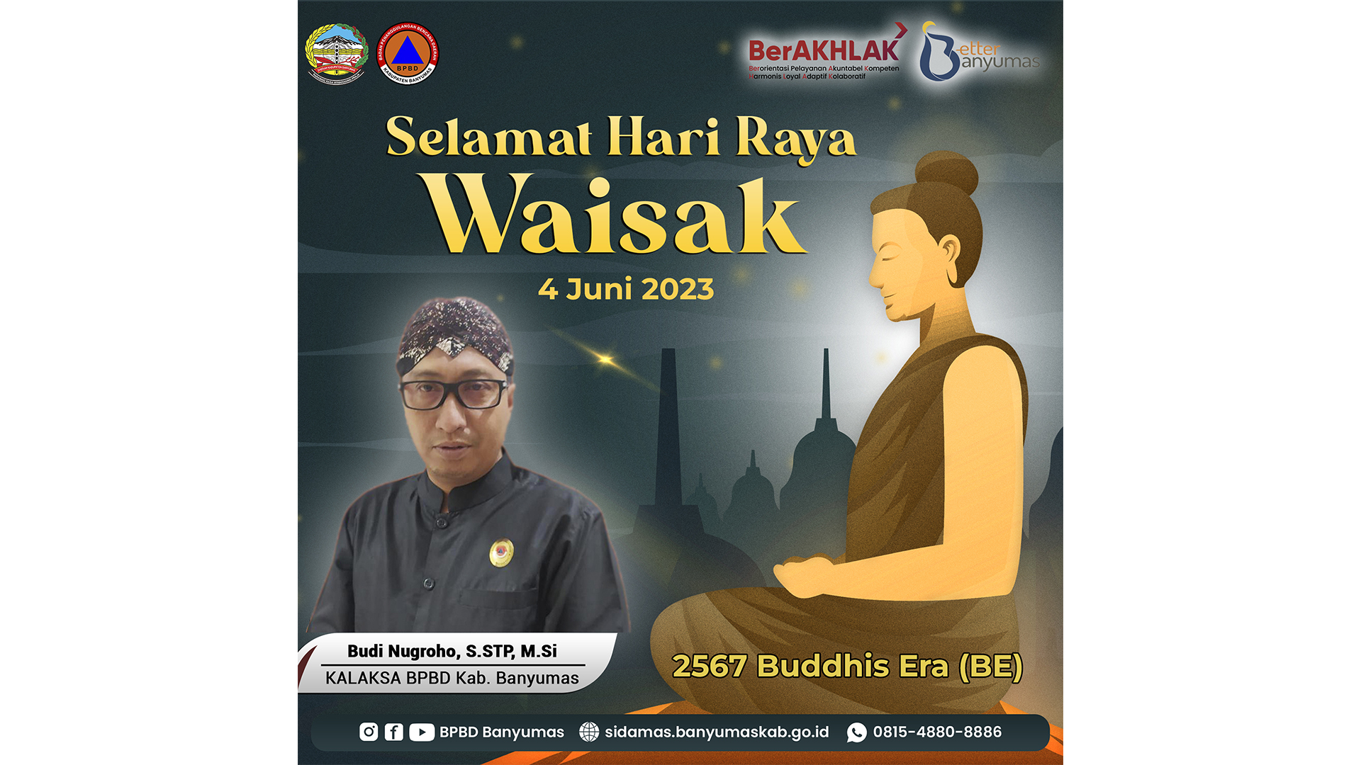 Selamat Hari Raya Waisak, 4 Juni 2023 2567 Buddhis Era (BE)