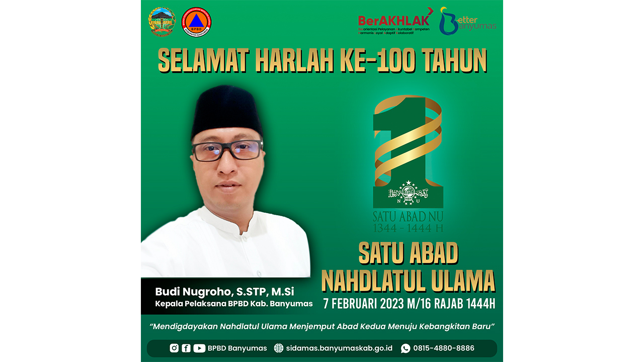 Harlah Nahdlatul Ulama ke 100 Tahun 7 Februari 2023/16 Rajab 1444 H