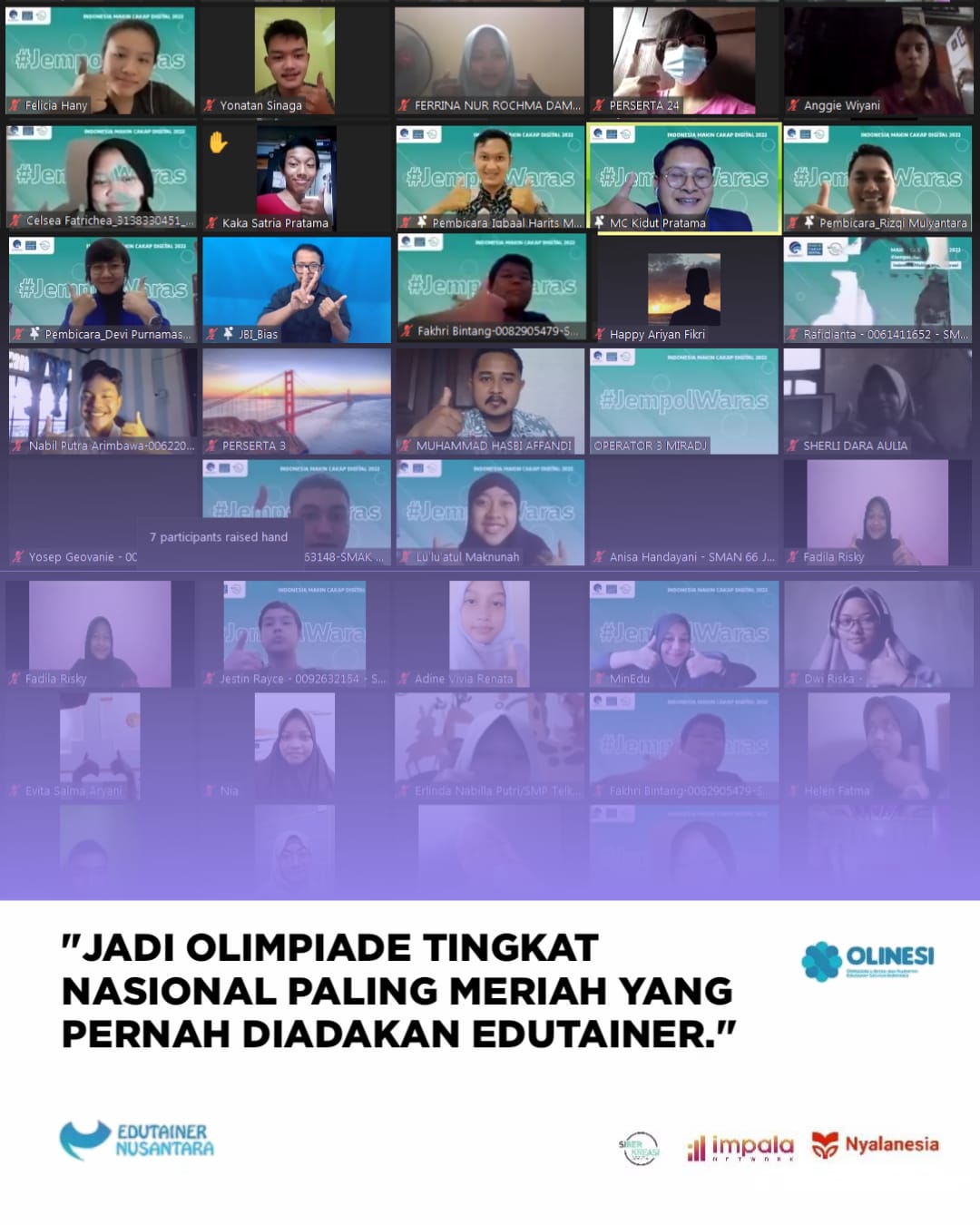 JADI OLIMPIADE TINGKAT NASIONAL PALING MERIAH YANG PERNAH DI ADAKAN EDUTAINER 