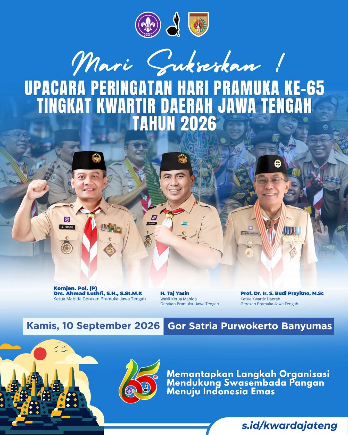 Upacara Peringatan Hari Pramuka ke-65 Tingkat Kwartir Daerah Jawa Tengah Tahun 2026
