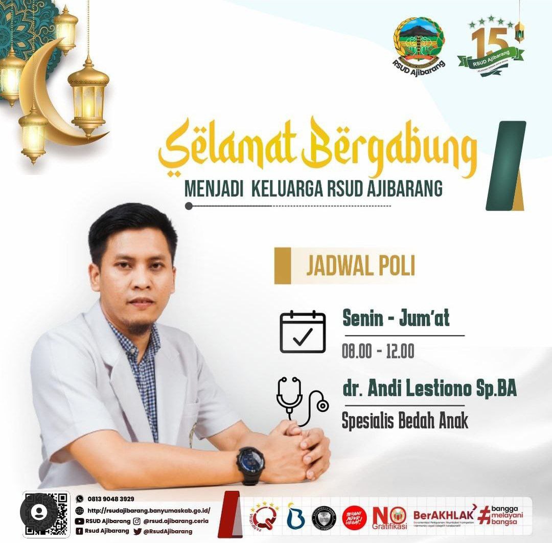 TELAH BERGABUNG dr. ANDI LESTIONO, Sp.BA (Spesialis Bedah Anak)