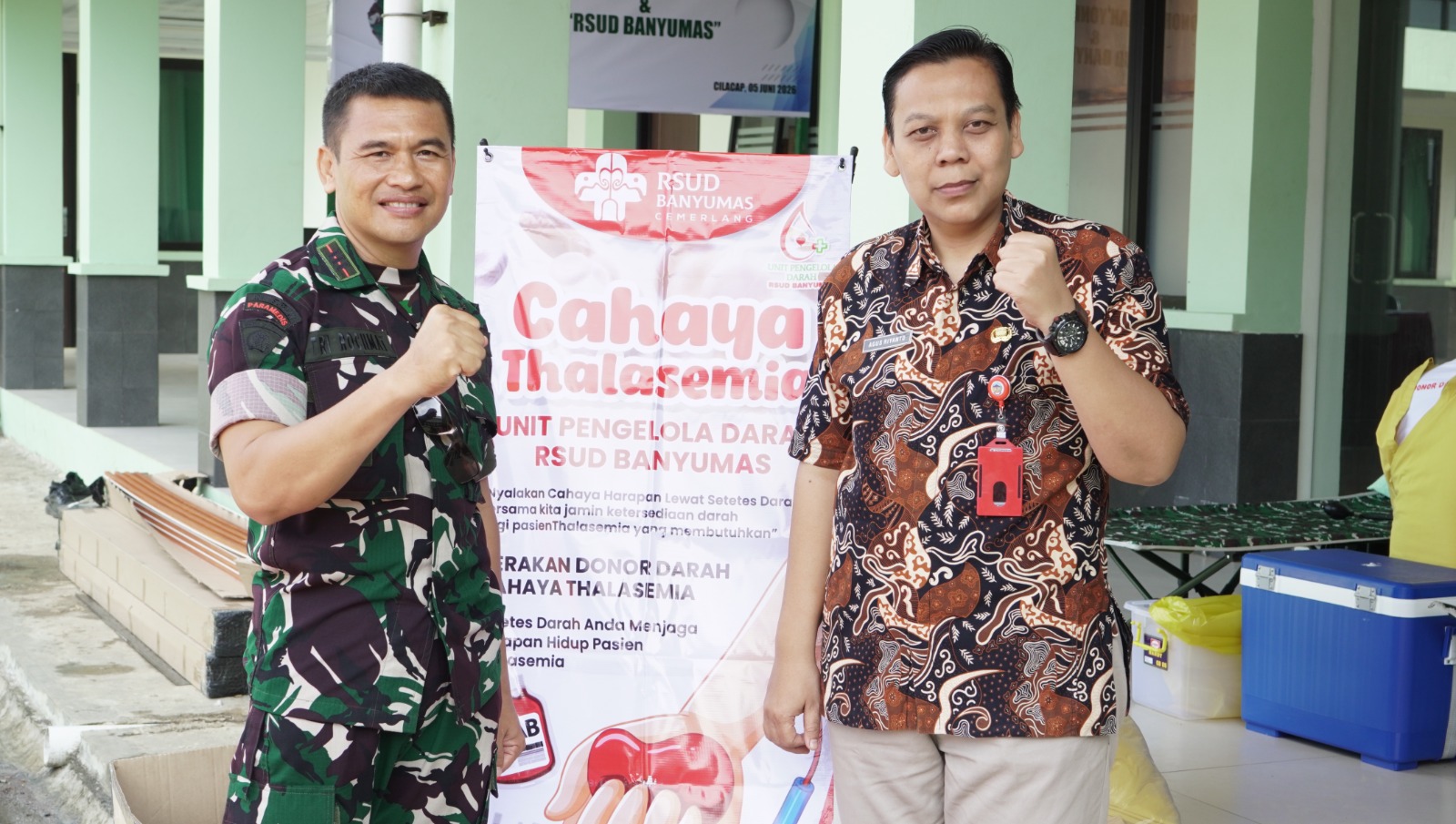 RSUD Banyumas dan Yonif 838 Purwa WIjaya Gelar Donor Darah untuk Pasien Thalasemia 