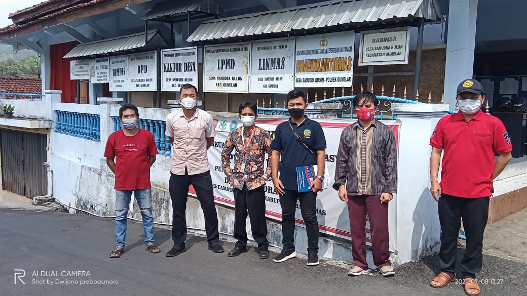 DPMPTSP Banyumas Woro-woro Vaksinasi, Prokes, dan PPKM Mikro Darurat, Kec. Gumelar