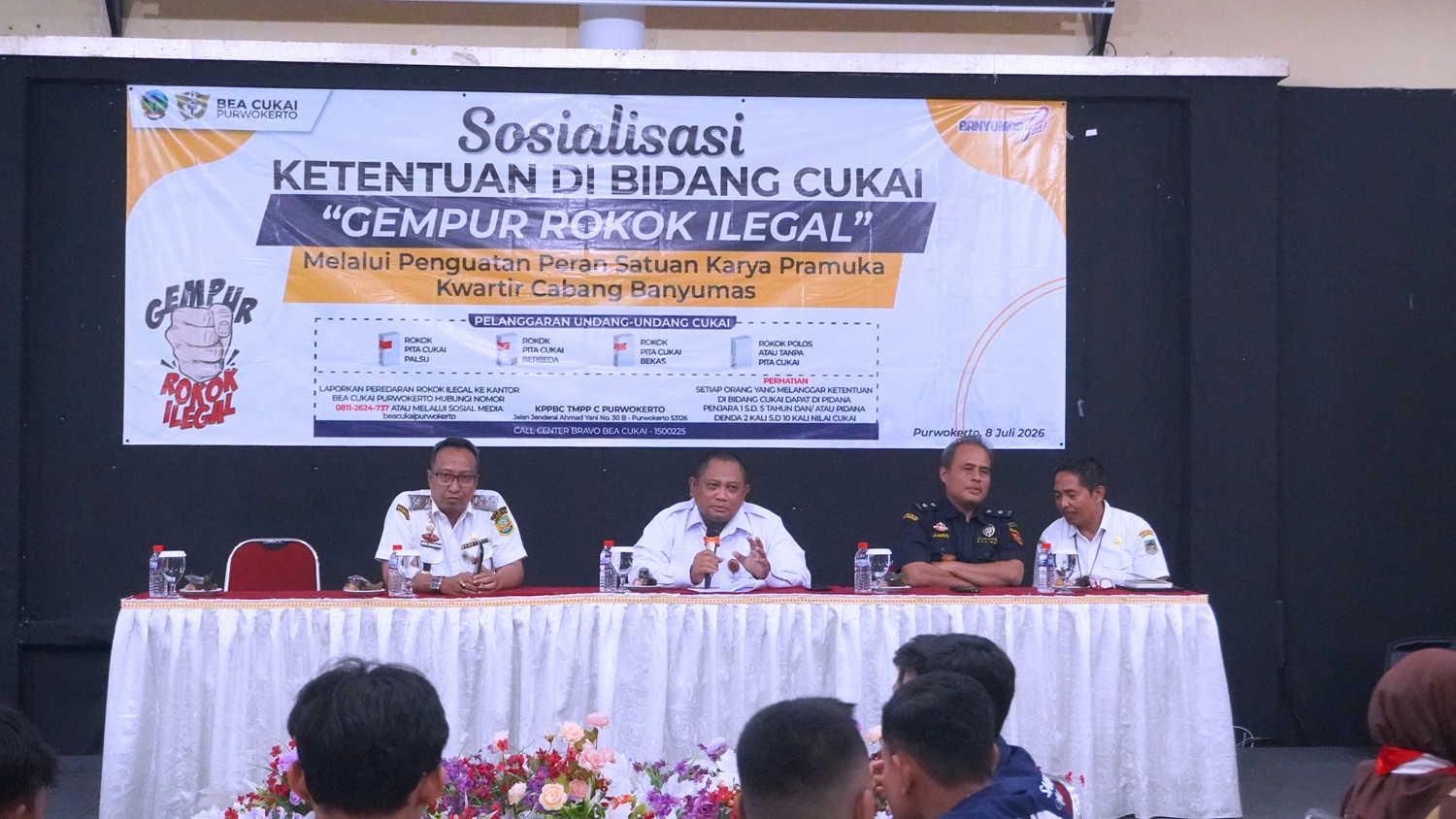 Gandeng Tiga Saka Pramuka, Dinkominfo Banyumas Gencarkan Sosialisasi Gempur Rokok Ilegal