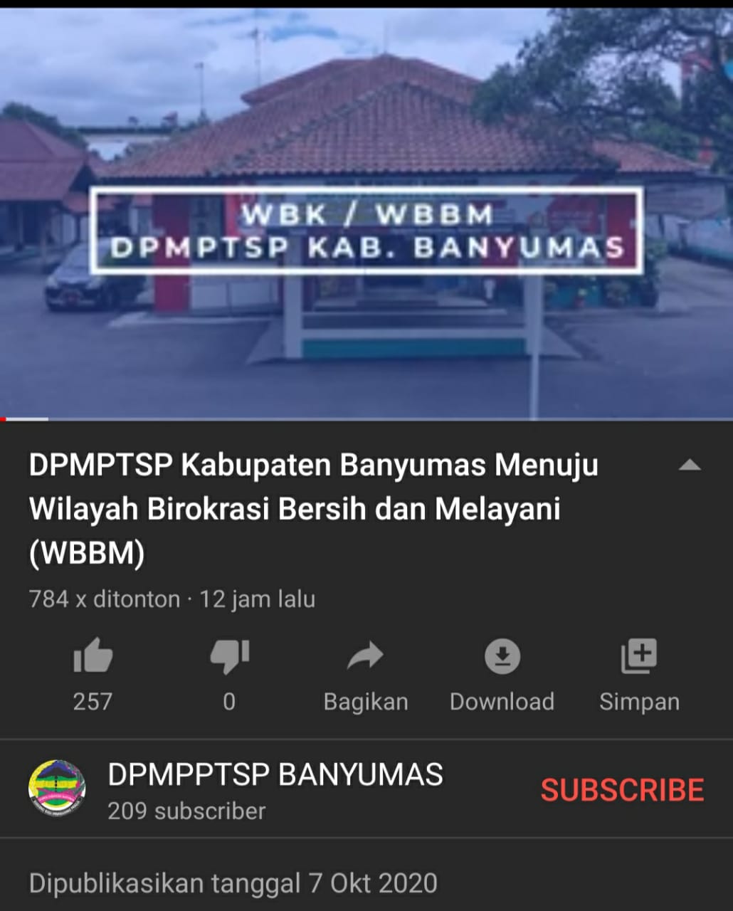 DPMPTSP KABUPATEN BANYUMAS bisa menjadi WILAYAH BIROKRASI BERSIH dan Melayani