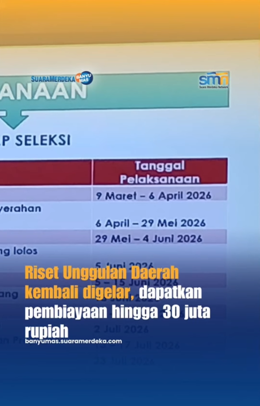 Pemerintah Kabupaten Banyumas melalui Bapperida menggelar Riset Unggulan Daerah 2026