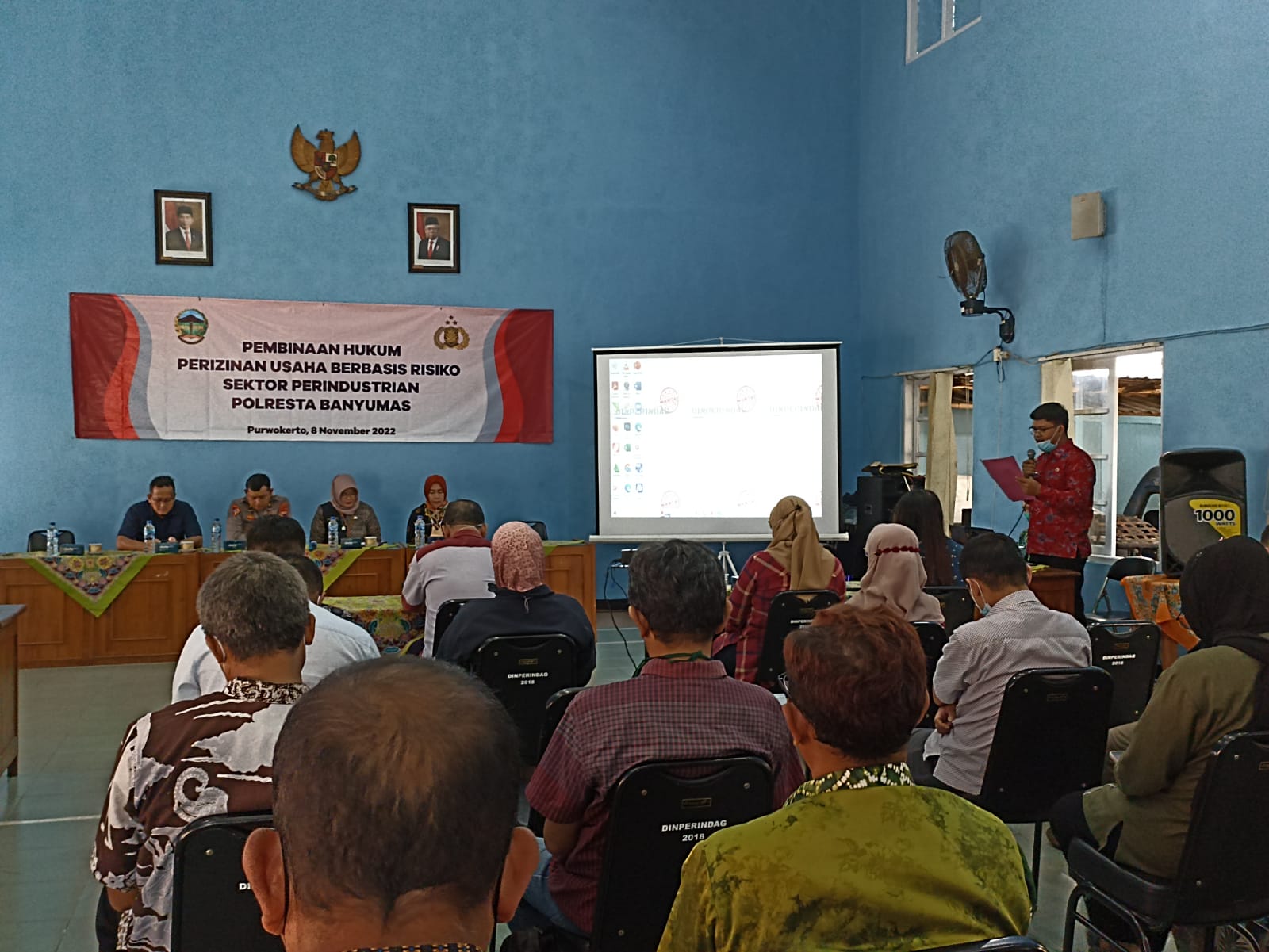 Menghadiri Acara Pembinaan Hukum Perizinan Usaha Berbasis Risiko Sektor Perindustrian oleh Polresta Banyumas