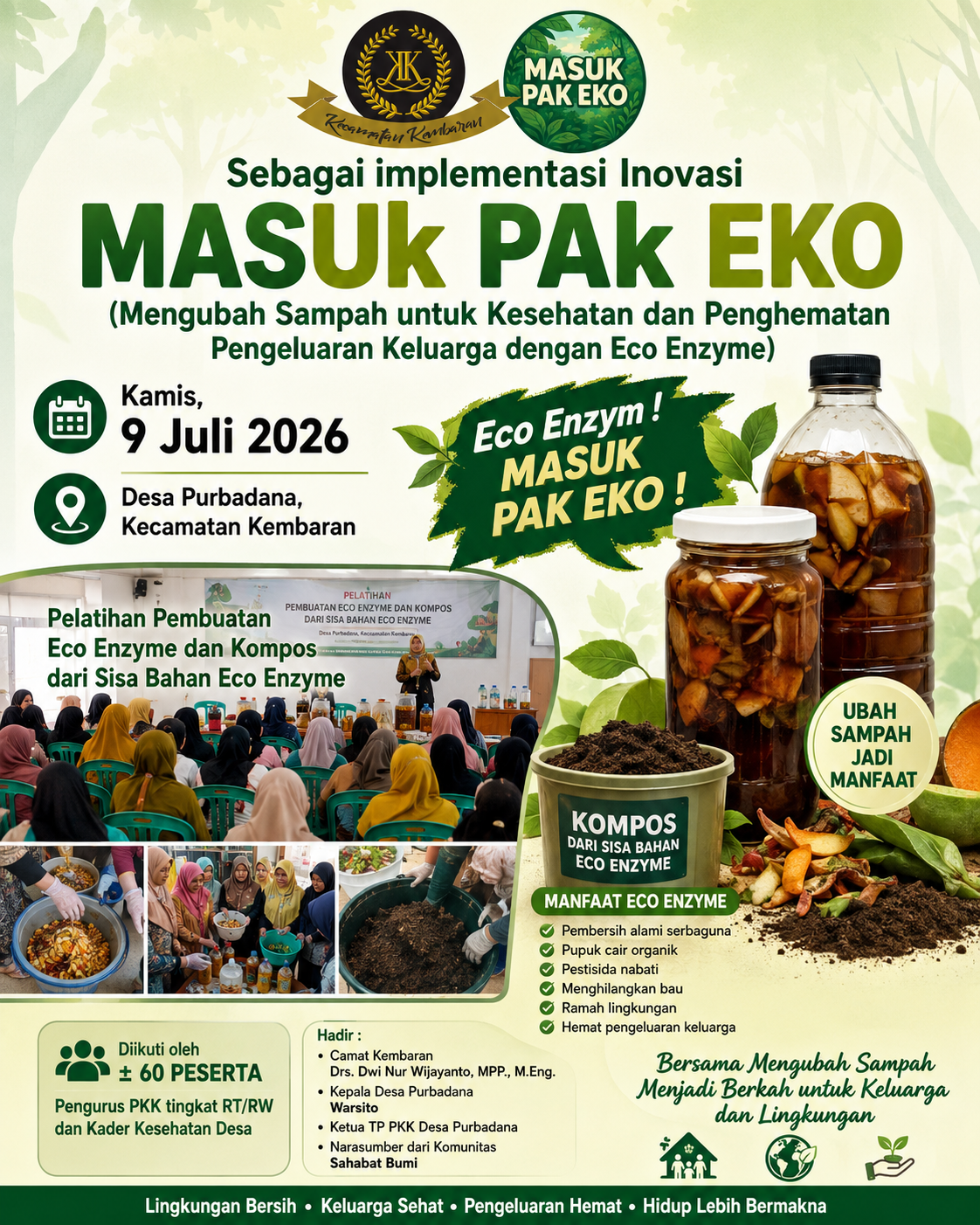 INOVASI MASUK PAK EKO, MENGGELAR PELATIHAN PEMBUATAN ECO ENZYM DAN KOMPOS DARI BAHAN SISA ECO ENZYM