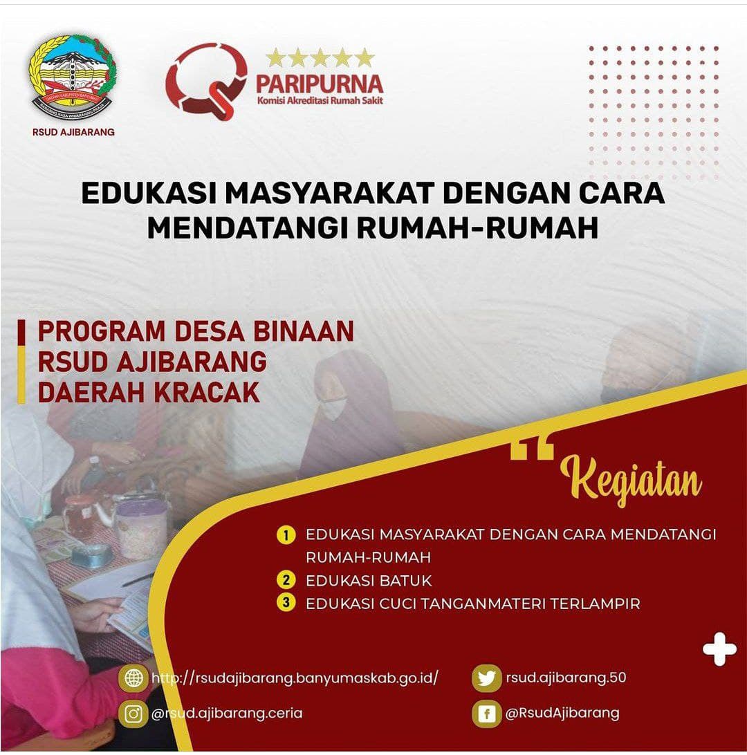 TIM PKRS EDUKASI MASYARAKAT DENGAN CARA MENDATANGI RUMAH-RUMAH DI DESA KRACAK