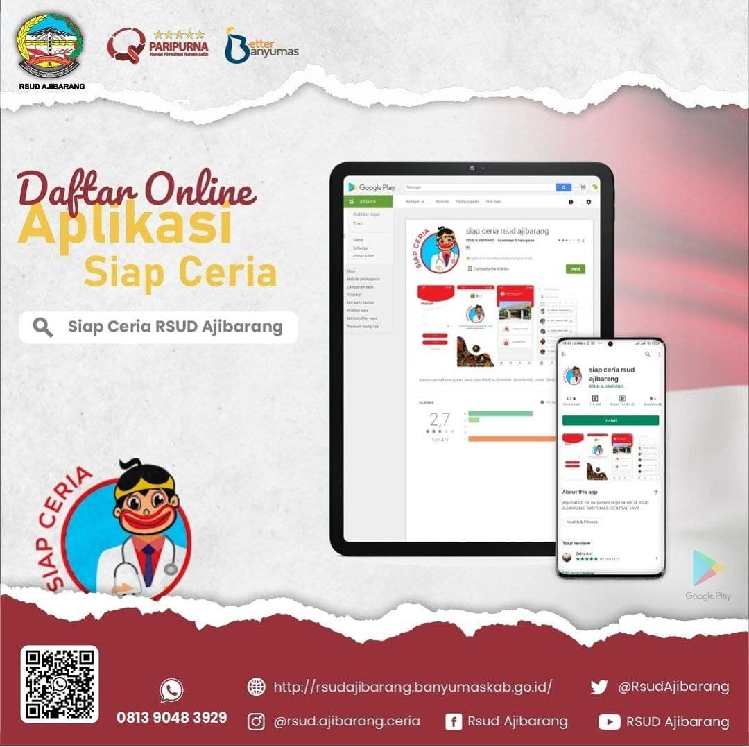 DAFTAR ONLINE APLIKASI SIAP CERIA RSUD AJIBARANG