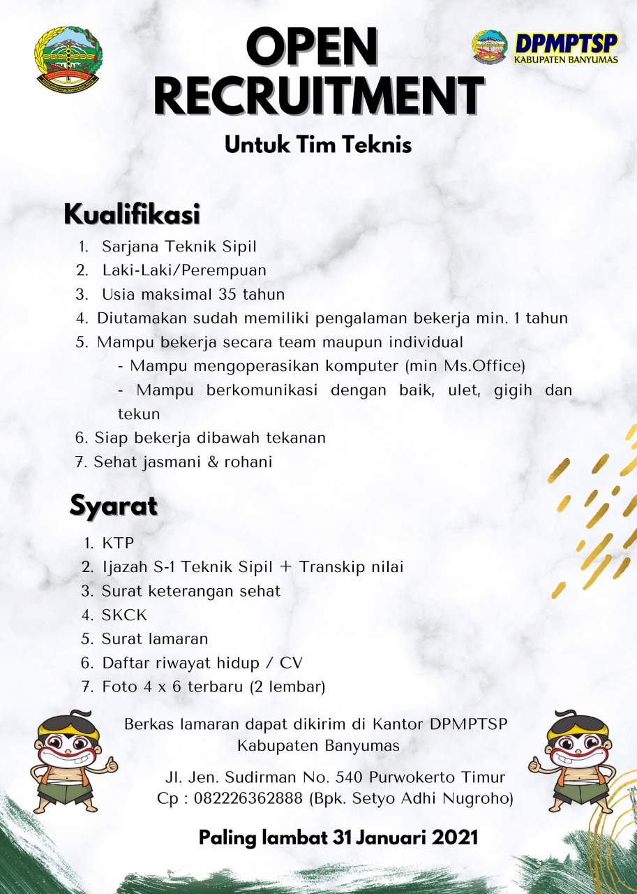 Hallo jobseeker, kami membutuhkan tenaga ahli teknik sipil. Bagi yg membutuhkan dan sesuai kualifikasi silahkan mendaftar. Good luck 