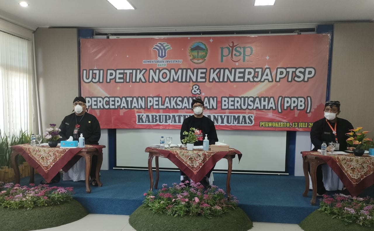 Kegiatan Uji Petik Nomine Kinerja PTSP dan Percepatan Pelaksanaan Berusaha (PPB) Kab. Banyumas Secara Daring (melalui media zoom meeting)