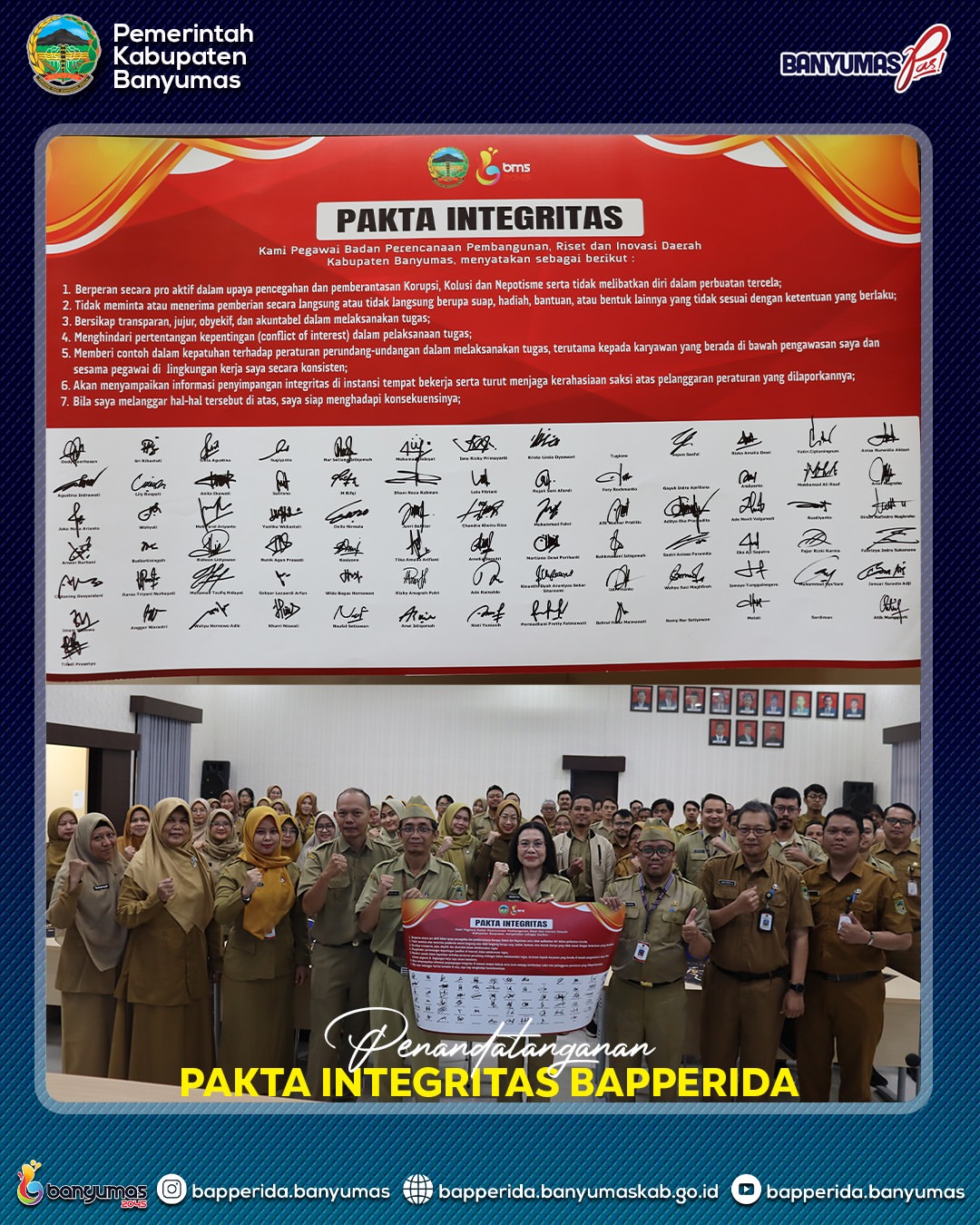 PENANDATANGANAN PAKTA INTEGRITAS BAPPERIDA