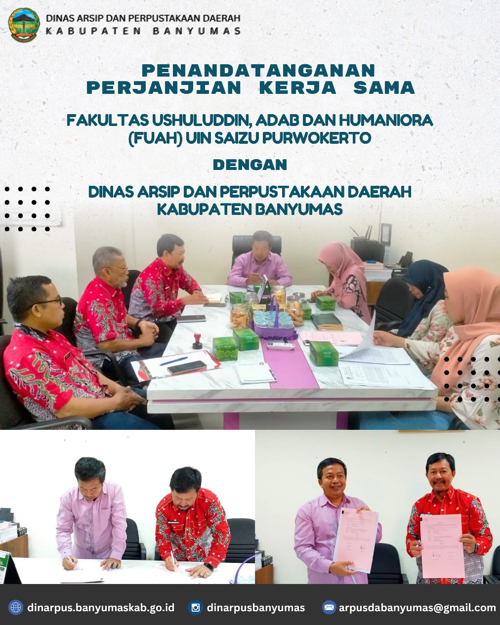 Jalin Kolaborasi Jaga Arsip & Budaya: PKS FUAH UIN Saizu x Dinarpusda Banyumas