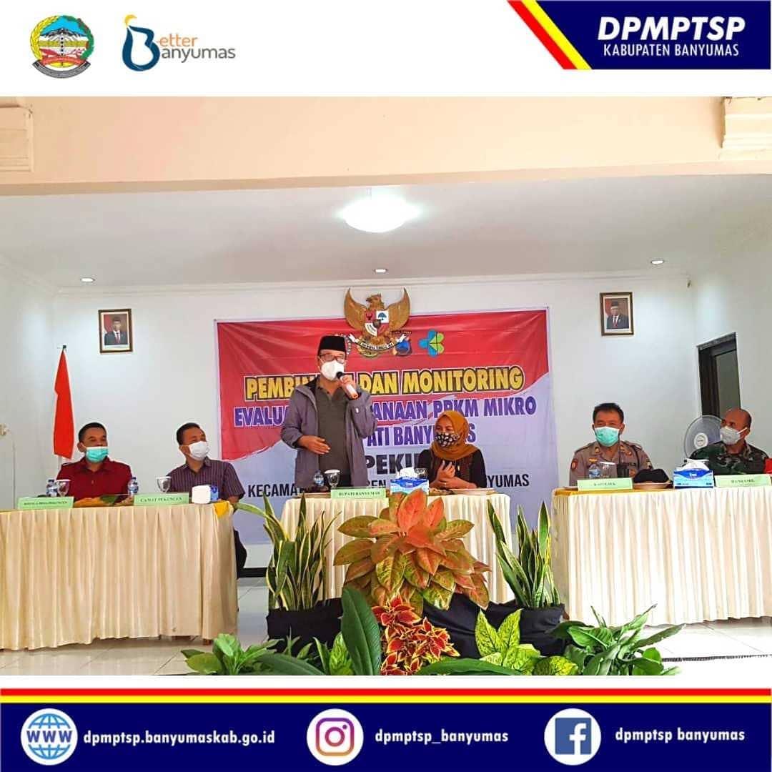 Pembinaan dan Monitoring Evaluasi Pelaksanaan PPKM Mikro Covid-19 Bersama Bupati Banyumas