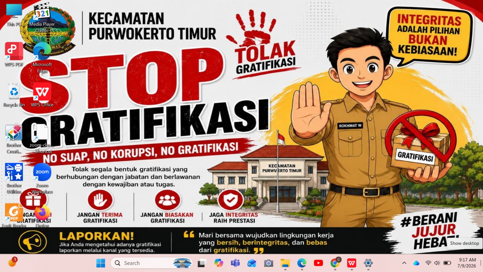 Sosialisasi Pengendalian Gratifikasi Tahun 2026 Tingkat Kecamatan Purwokerto Timur