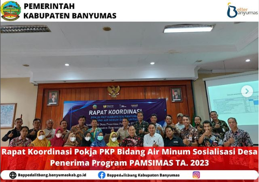 Rapat Koordinasi Pokja PKP Bidang Air Minum Sosialisasi Desa Penerima Program PAMSIMAS TA. 2023