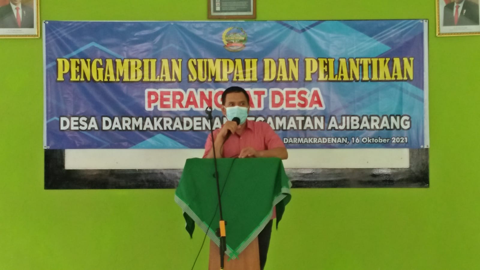 Pengambilan Sumpah dan Pelantikan Perangkat Desa Darmakradenan Dihadiri oleh Forkompinca Ajibarang