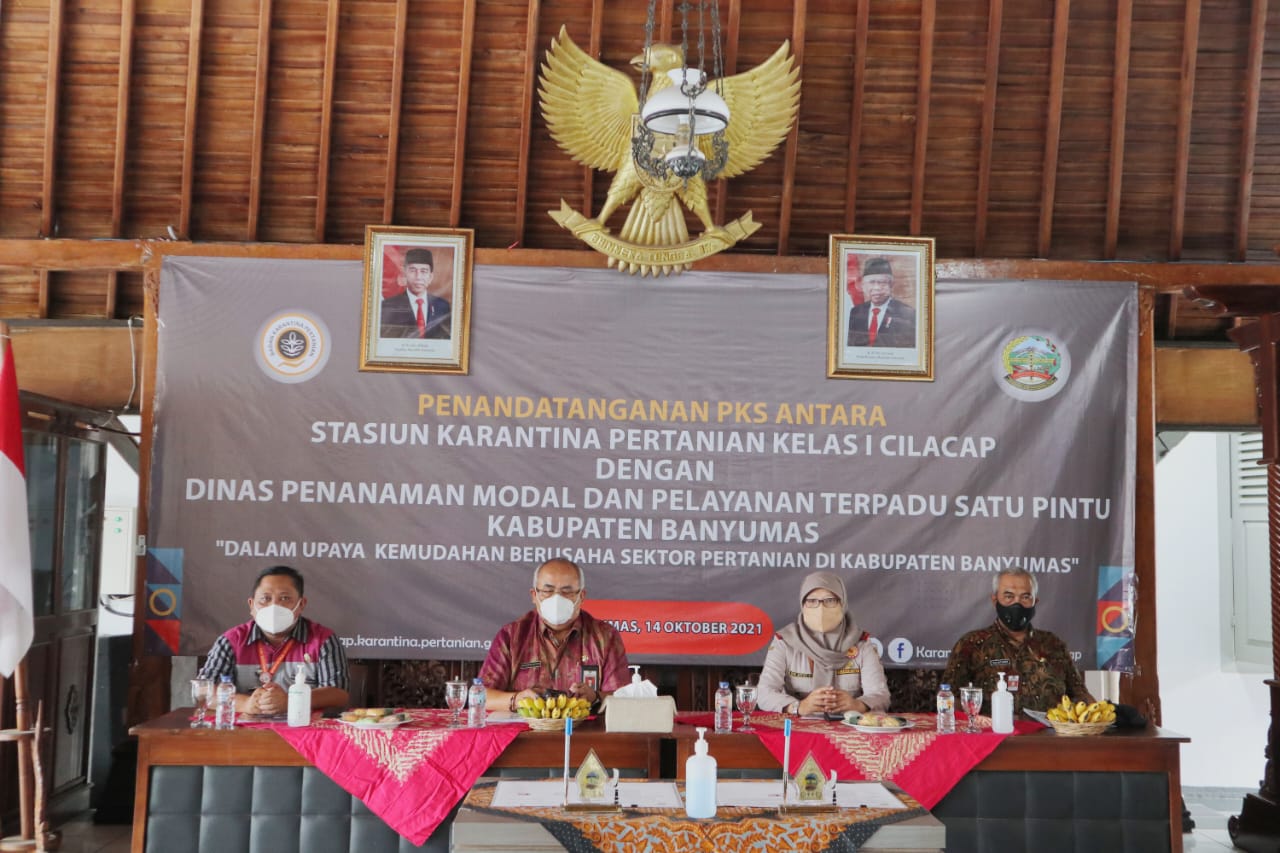 Penandatanganan PKS Antara Stasiun Karantina Pertanian Kelas 1 Cilacap Dengan DPMPTSP Kab. Banyumas