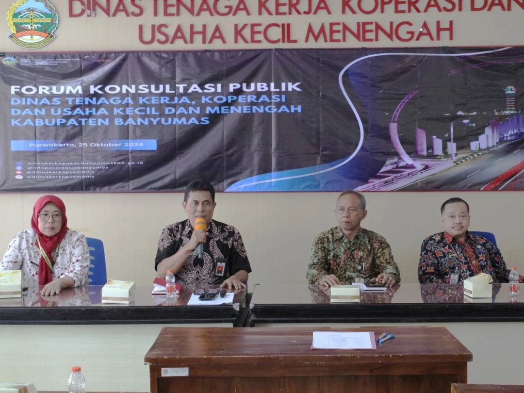 Dinas Tenaga Kerja, Koperasi dan UKM Kabupaten Banyumas Gelar Forum Konsultasi Publik