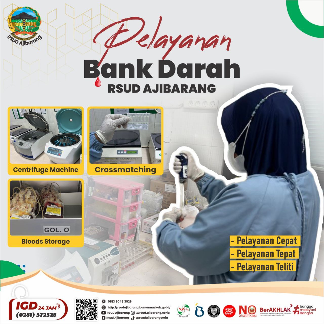 PELAYANAN BANK DARAH RSUD AJIBARANG || PELAYANAN CEPAT, CEPAT DAN TELITI