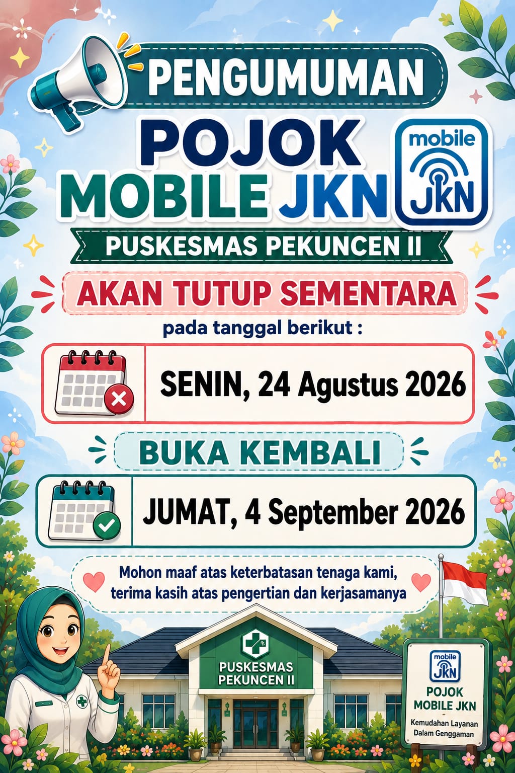 Pengumuman Jadwal Pojok JKN Puskesmas Pekuncen 2