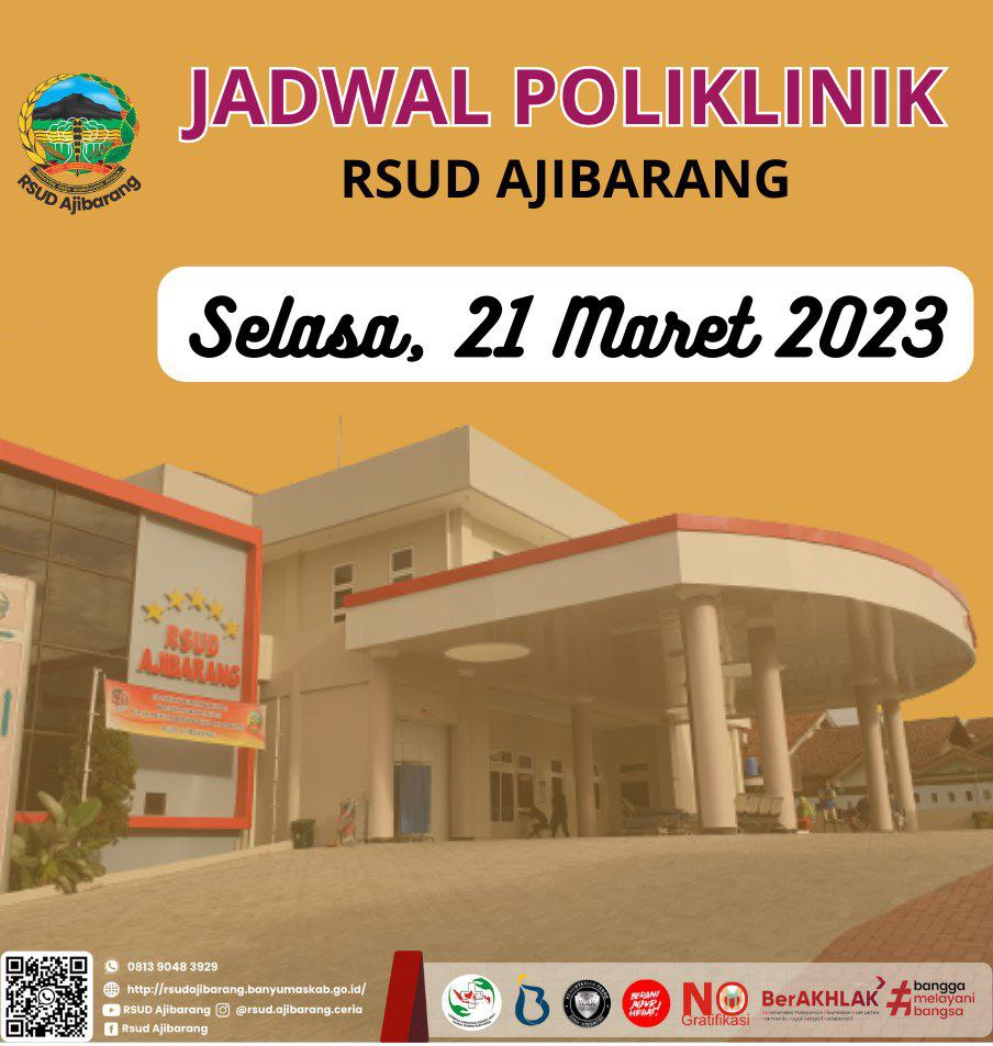 JADWAL POLIKLINIK RSUD AJIBARANG || SELASA, 21 MARET 2023