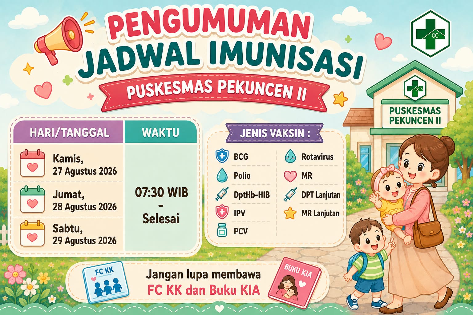 JADWAL IMUNISASI BULAN AGUSTUS 2026